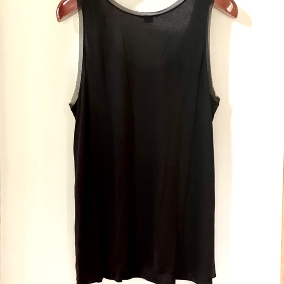 Long black sheer tank with gold studs - Picture 3 of 3